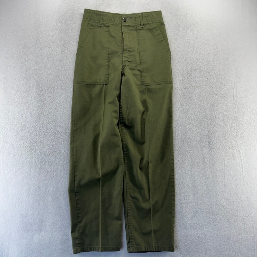 Military Fatigue Pants Mens 27x30 Green OG-507 Utility Baker Trousers Vintage